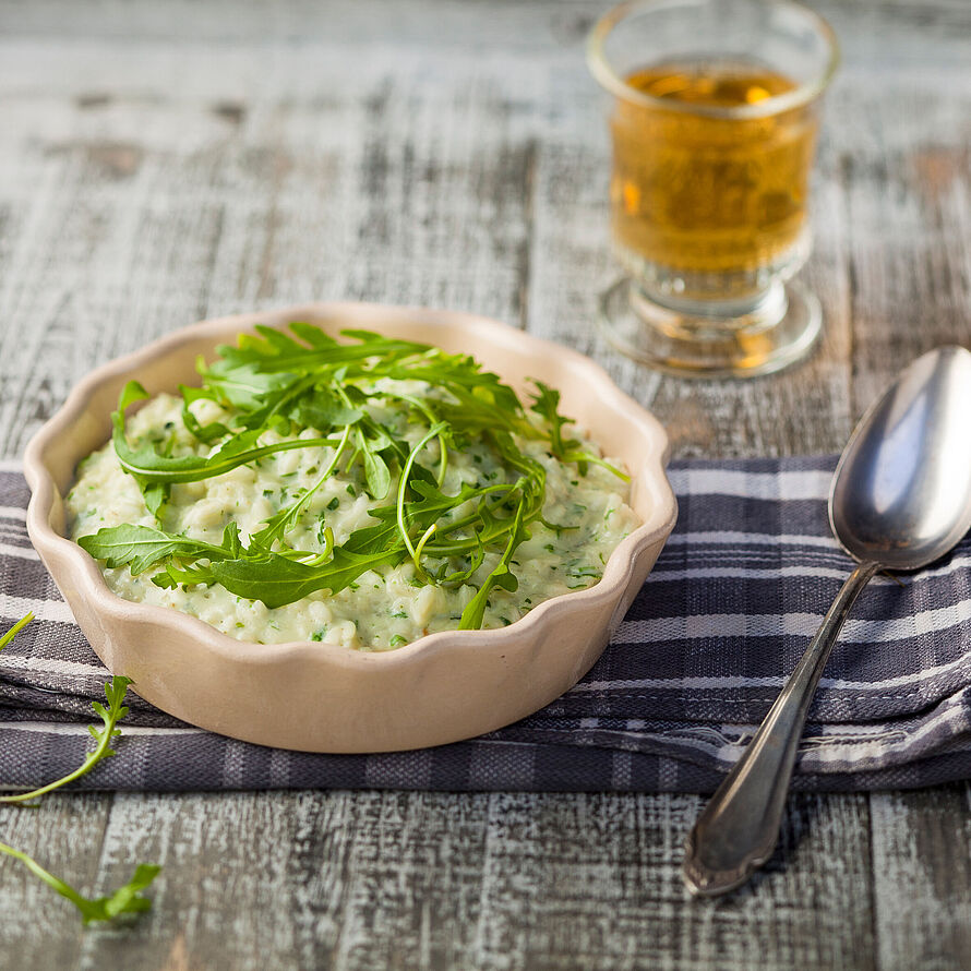 Oste-risotto med rucola