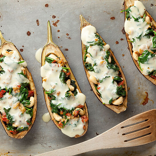 Gefüllte Aubergine mit Saint Agur - immer ein Genuss